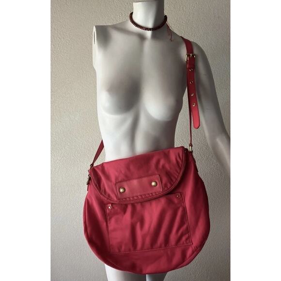 Marc by Marc Jacobs Bag Nylon Natasha Large Crossbody Shoulder Pink Watermelon - Picture 1 of 16